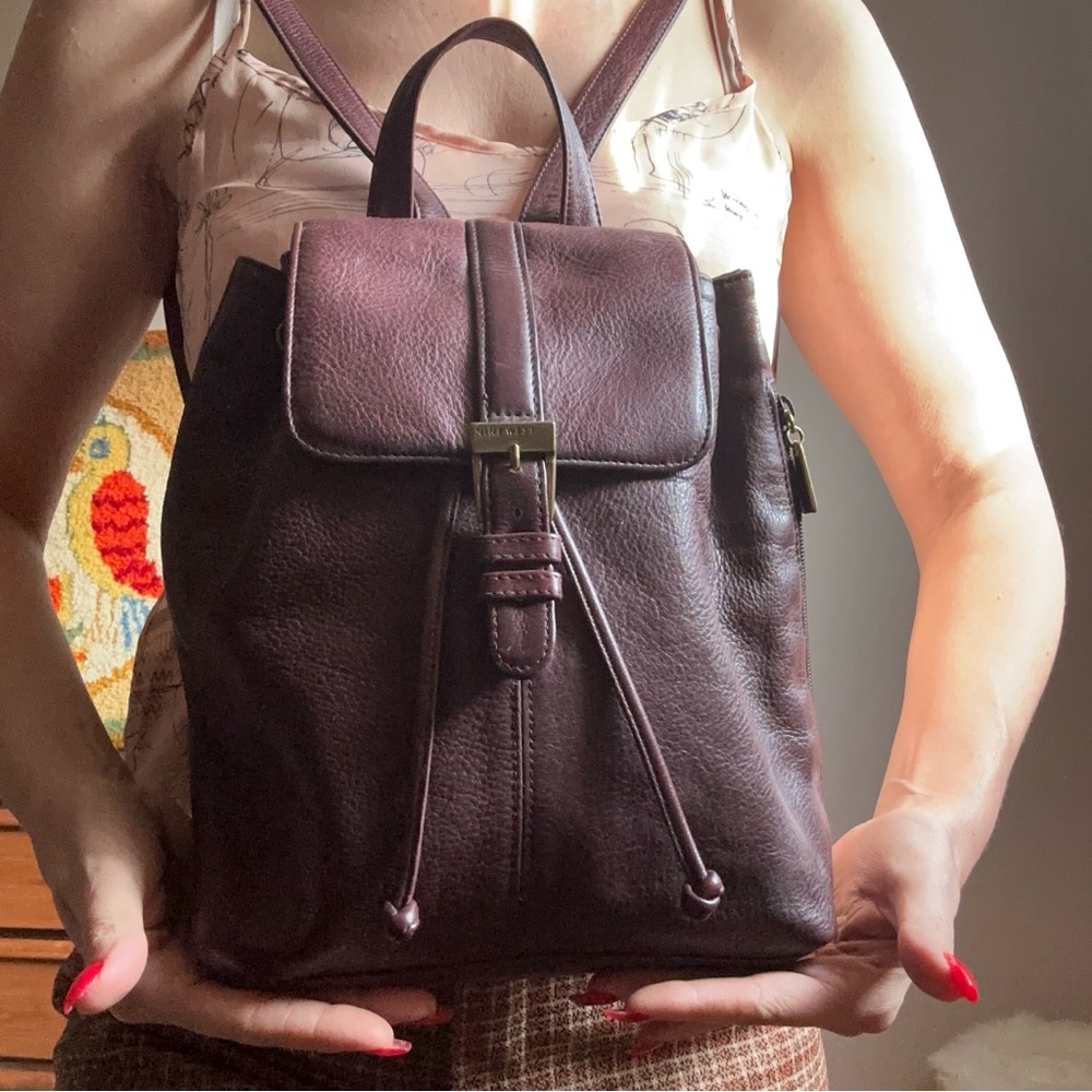 Vintage Nine West Rich Burgundy Mini Leather Backpack